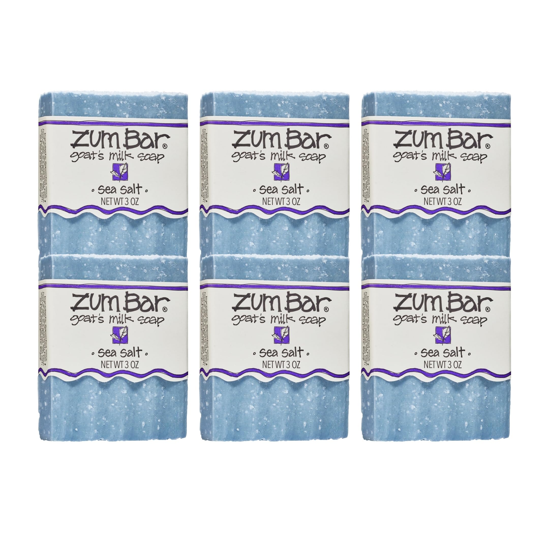 Zum Indigo Wild Goat Milk Soap Bar Sea Salt Pack provides gentle cleansing for hands and body.