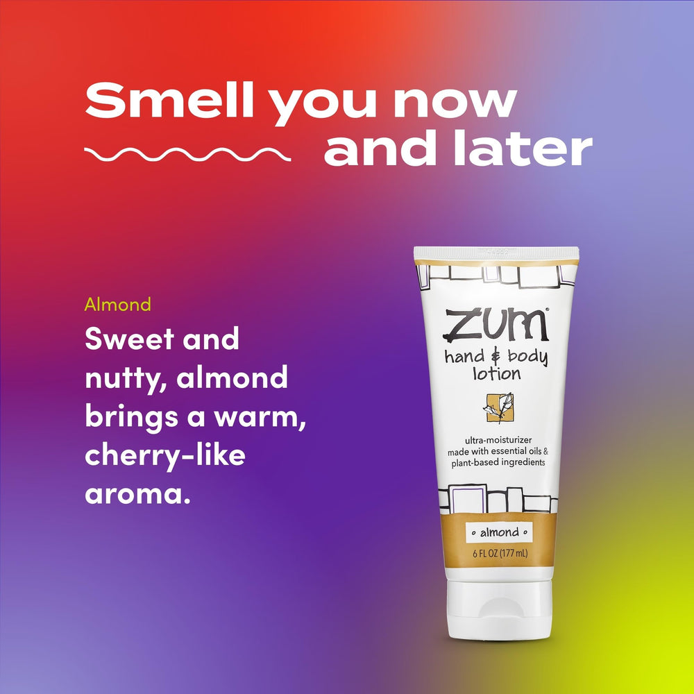 Zum Indigo Wild Hand & Body Lotion Almond ingredients swatch with shea butter and jojoba.