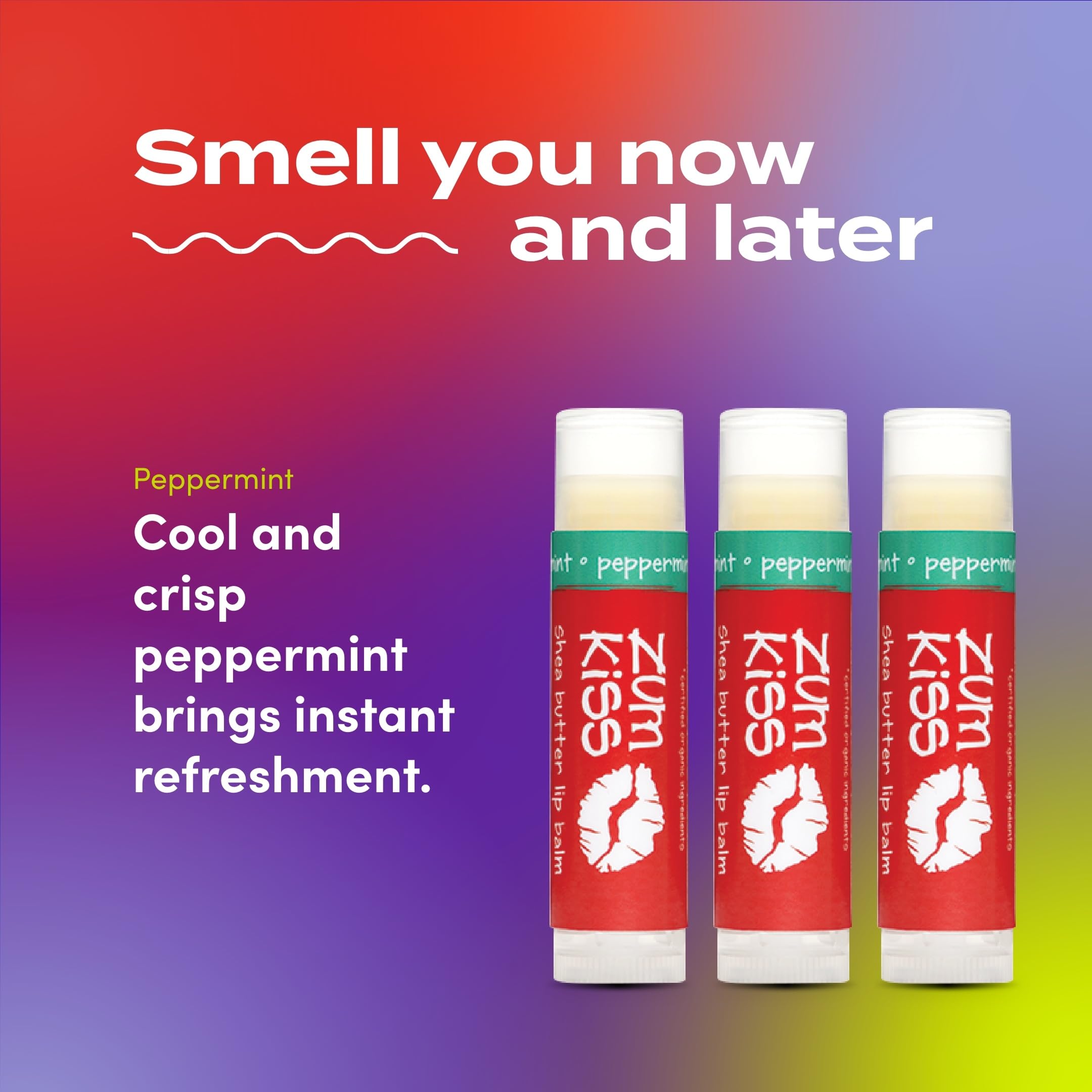 Zum Kiss Stick peppermint aroma close-up highlights refreshing lip feel