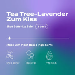 Zum Kiss Stick tea tree lavender balm closeup showcasing calming scent and soothing vibes