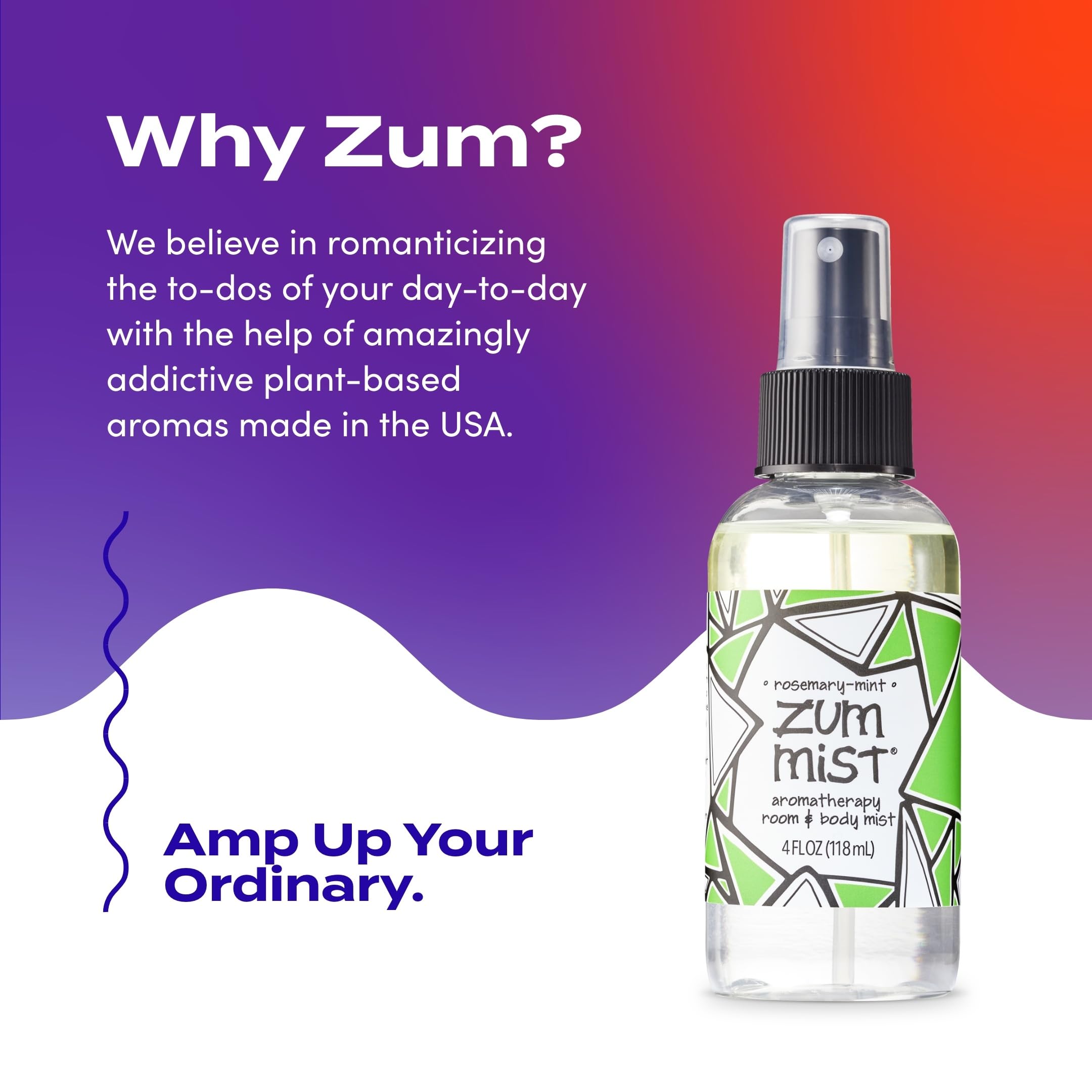 Zum Mist Room Spray in use demonstrates versatile room and body use in rose-mint.