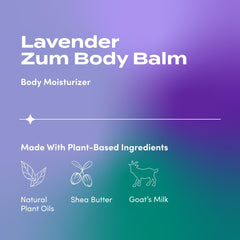 Zum Rub Moisturizer Lavender cream swatch highlighting rich texture for skin softness
