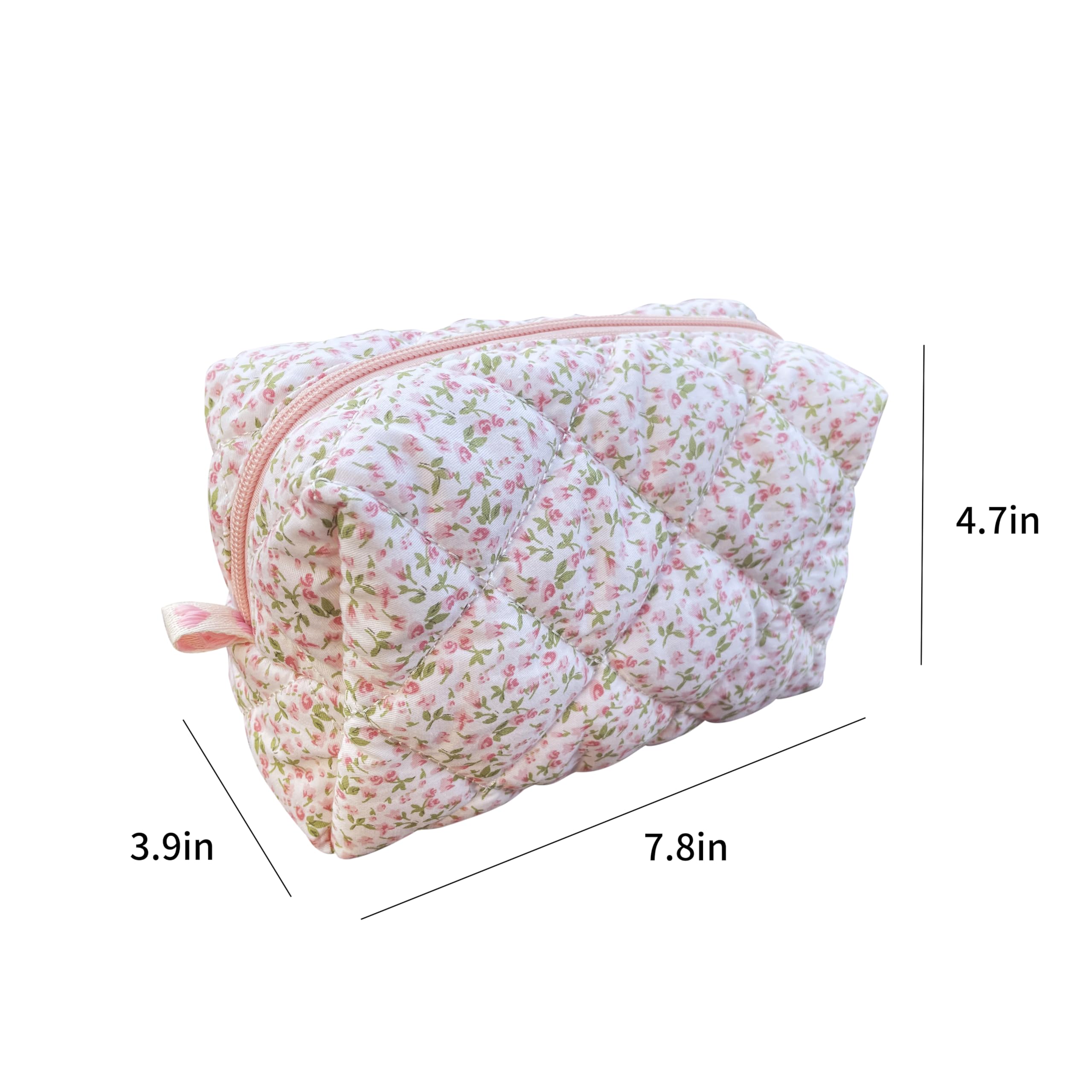 ZUNUONUO cotton quilted makeup bag offers ample space for essentials during trips and daily use.
