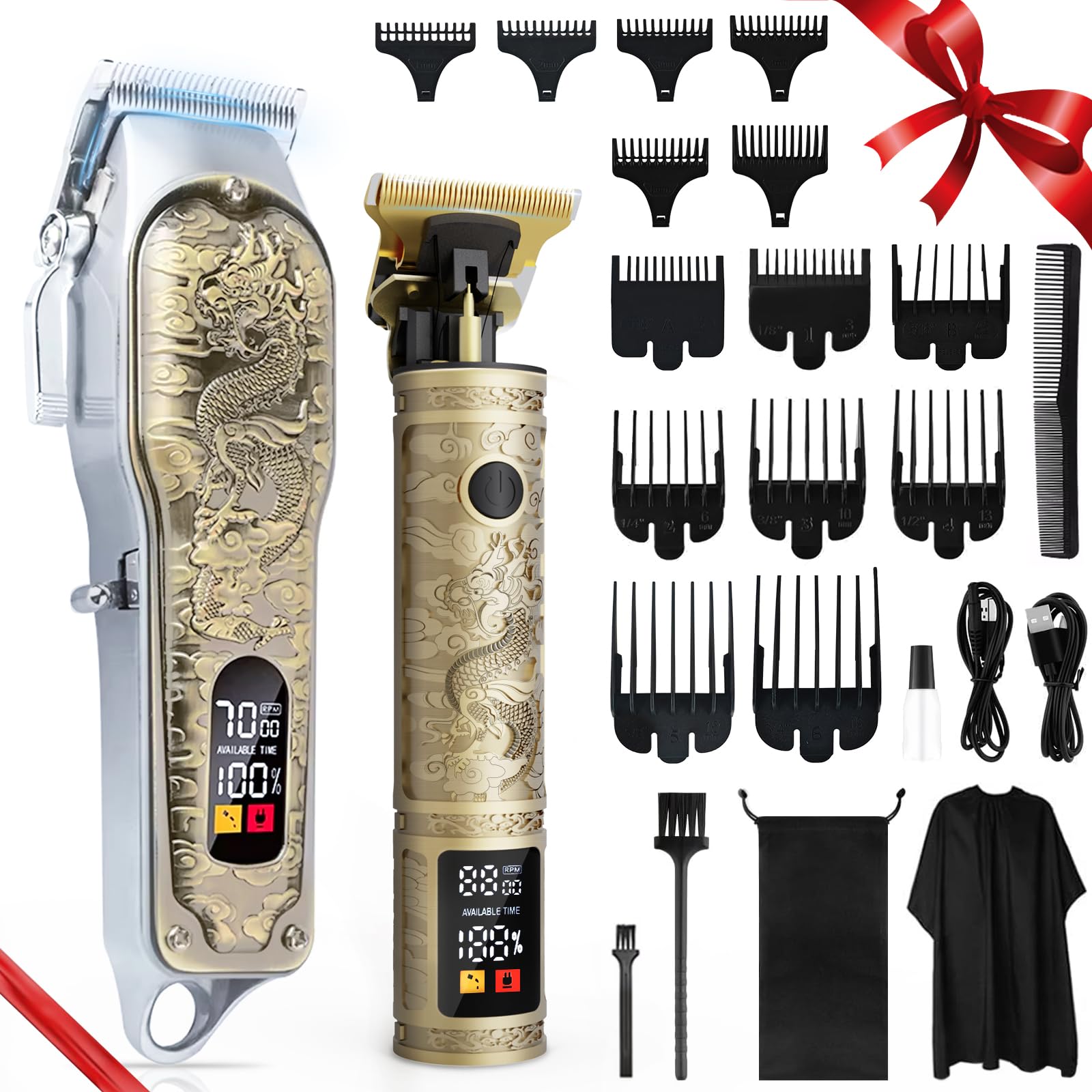ZUWSUJS professional hair clipper battery display shows power at a glance for uninterrupted grooming