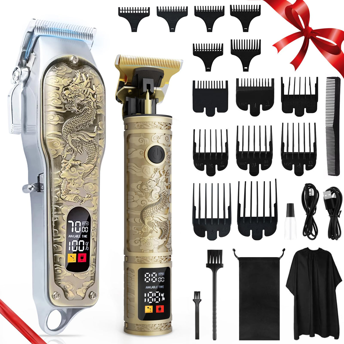 ZUWSUJS professional hair clipper battery display shows power at a glance for uninterrupted grooming