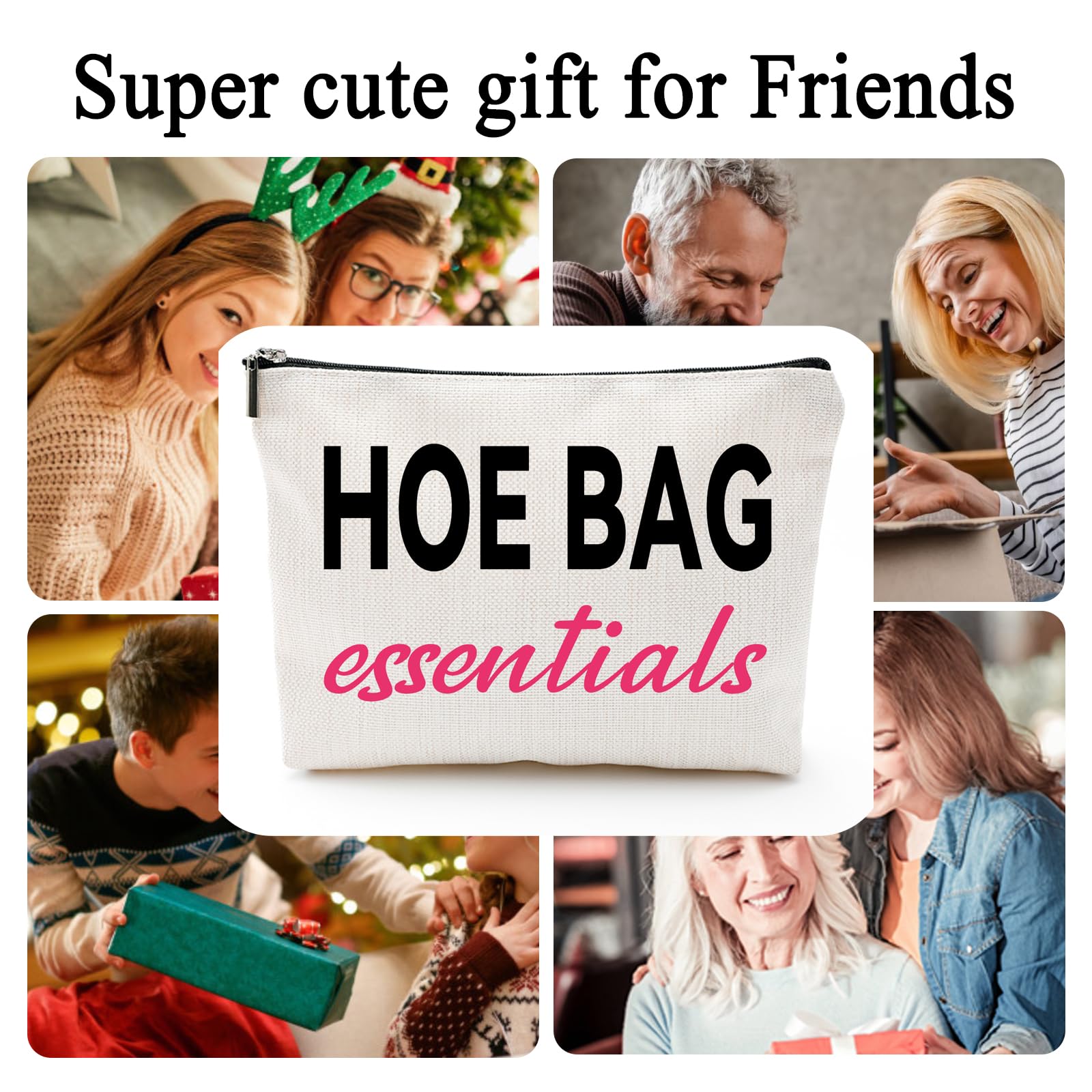 ZUYUROU funny gift pack print detail emphasizes HOE BAG ESSENTIALS humor for gifting.