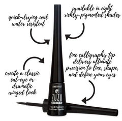 Zuzu Luxe Raven swatch on skin showing rich black payoff