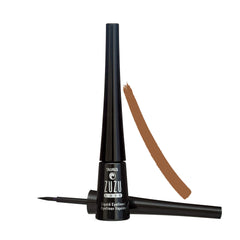 Zuzu Luxe liquid eyeliner Tuareg cap closeup highlights precision tip for controlled cat-eye lines.