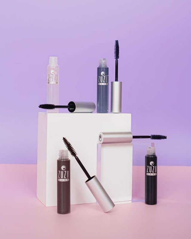 Zuzu Luxe Luxe Mascara water-resistant swatch demonstrates crease-free wear.