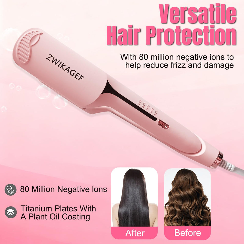 ZWIKAGEF comes-with-hair-clips-comb lifestyle shot emphasizes convenient styling kit.