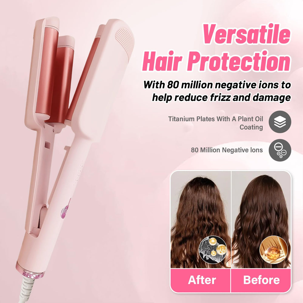 ZWIKAGEF Deep Beach Waver demonstrates creating voluminous waves.