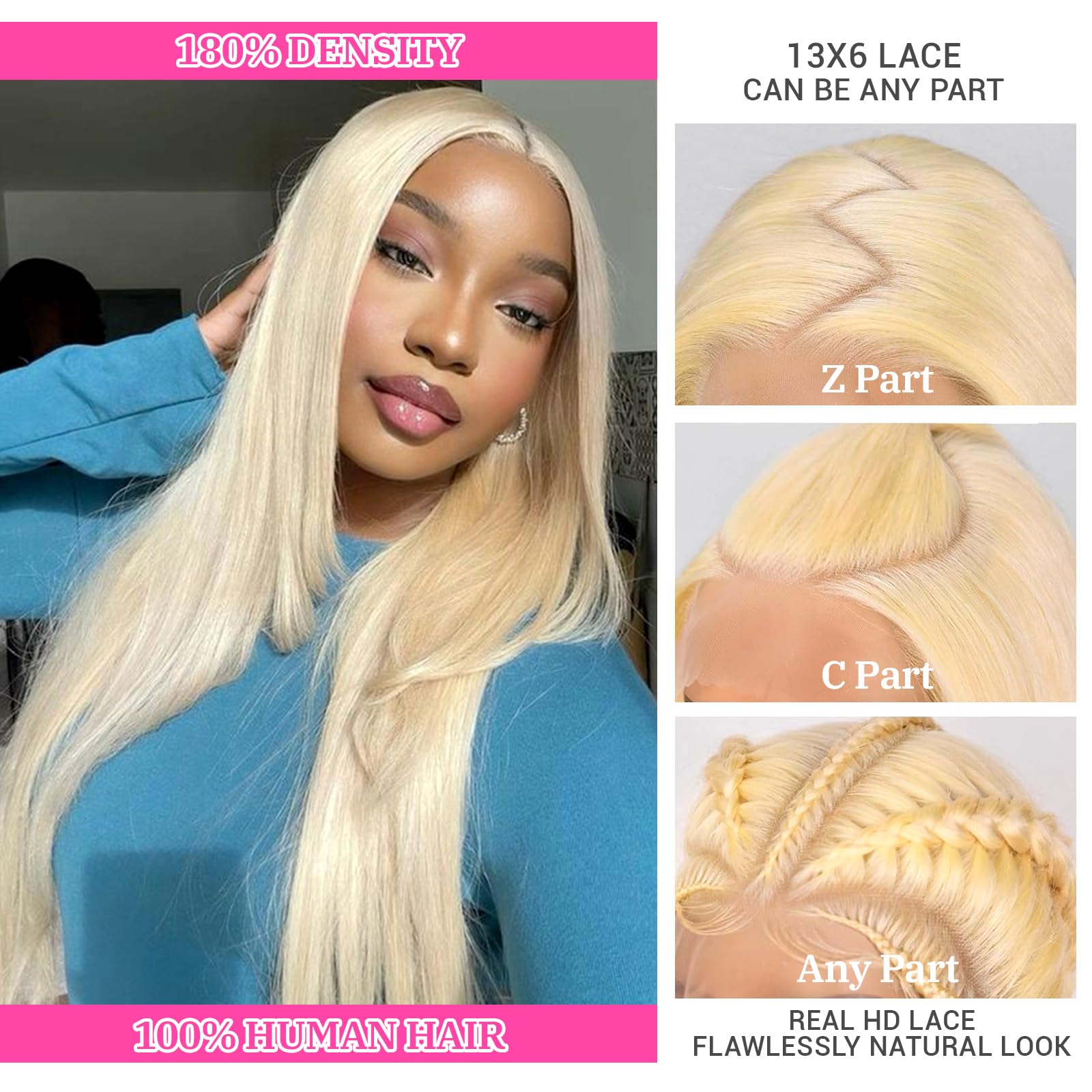 ZyBeidi 613 lace-front wig dye-ready option for color experimentation.