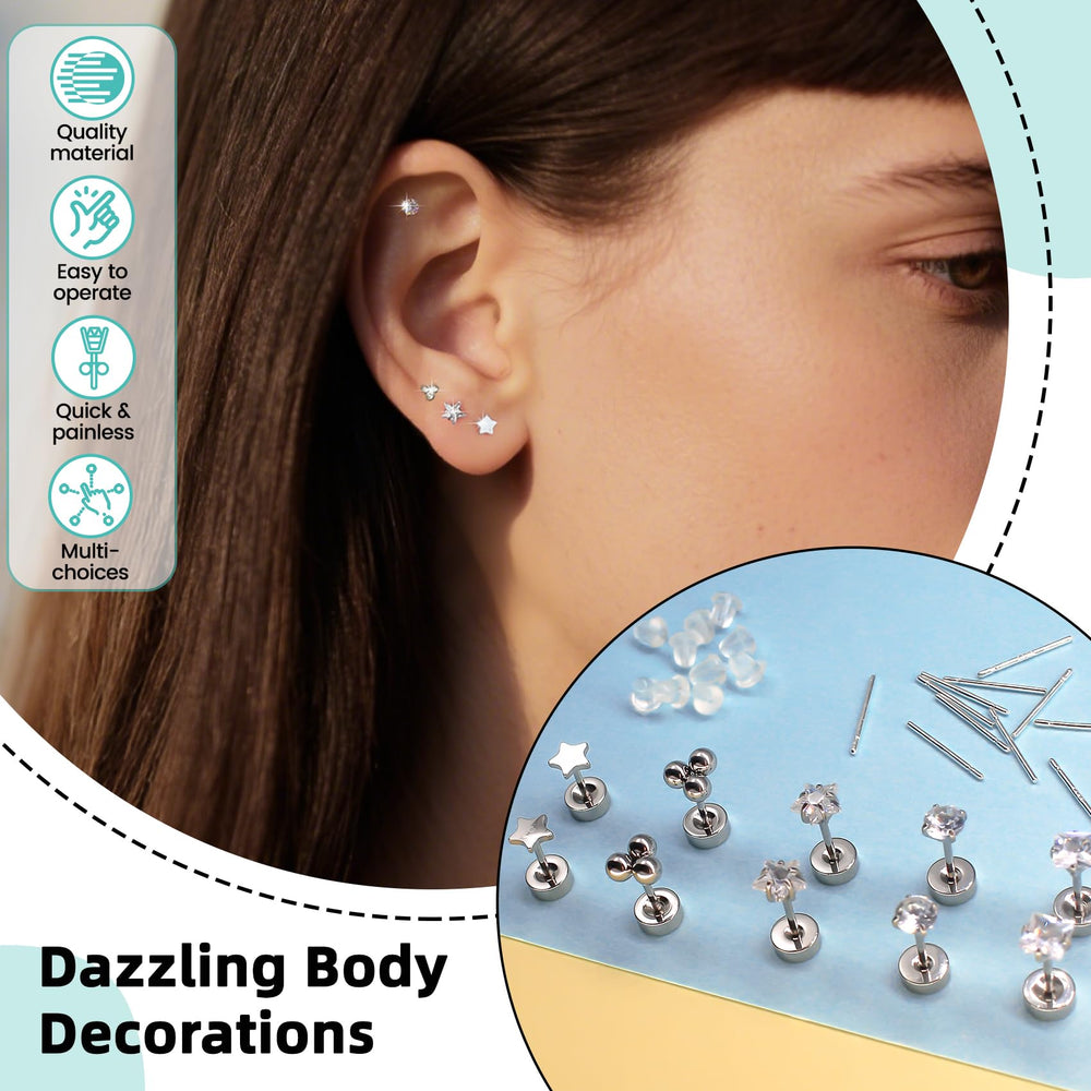 Zygc silver ear sticks S999 versatile jewelry option.
