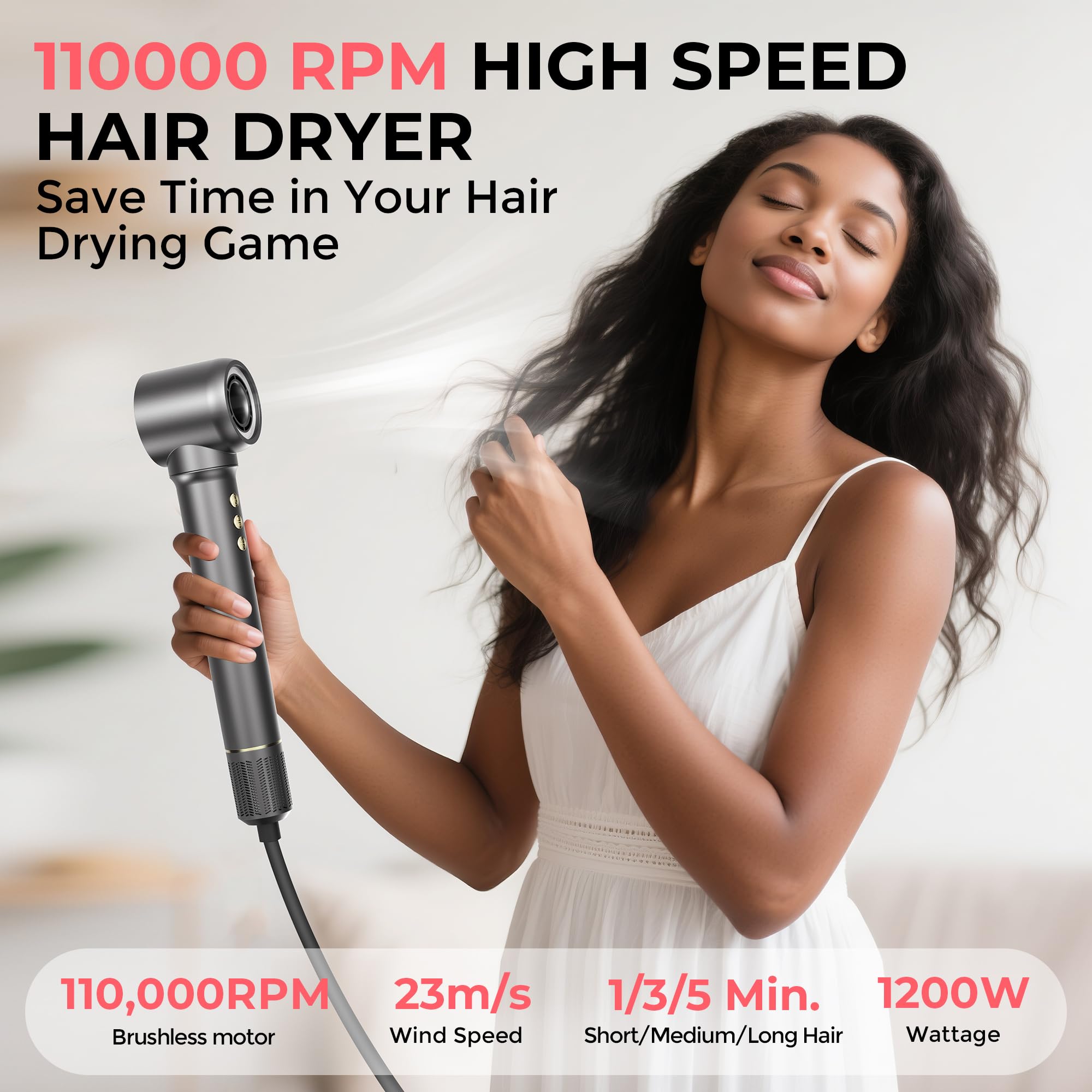 Zyvique high-speed hair dryer motor delivers fast drying and reduced heat exposure