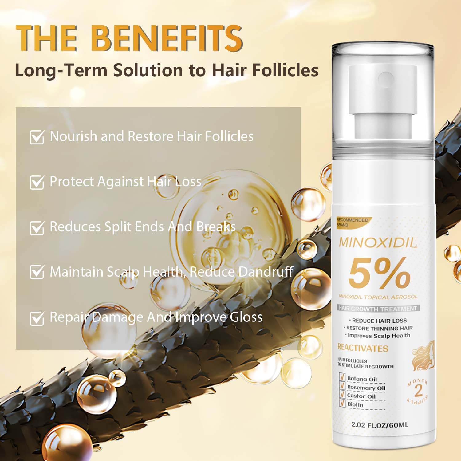 ZYXN Minoxidil spray application shows fast-absorb formula for daily use