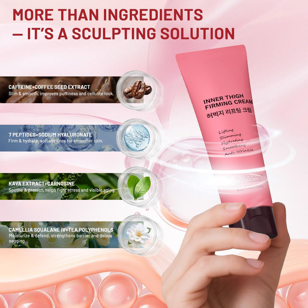 ZZILME inner-thigh-firming-cream hydration closeup highlights skin glow and elasticity support