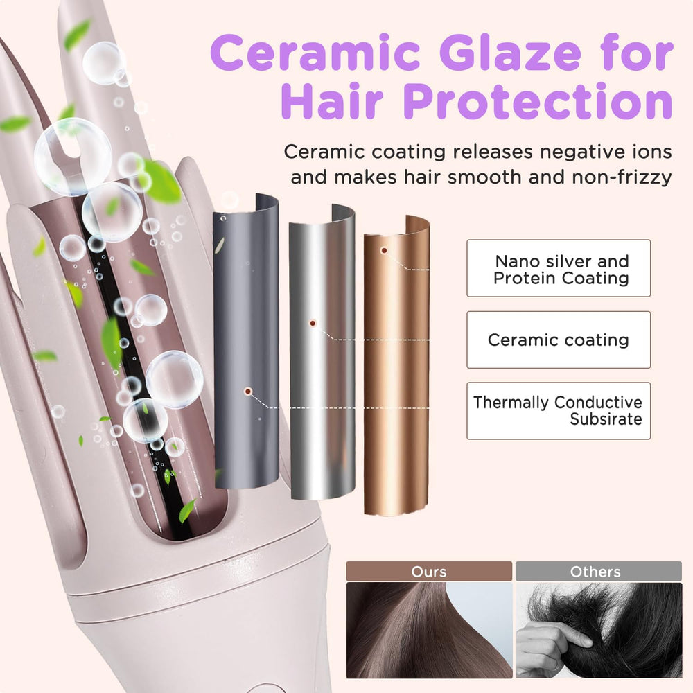 Smart anti-tangle mechanism prevents knots during styling.
