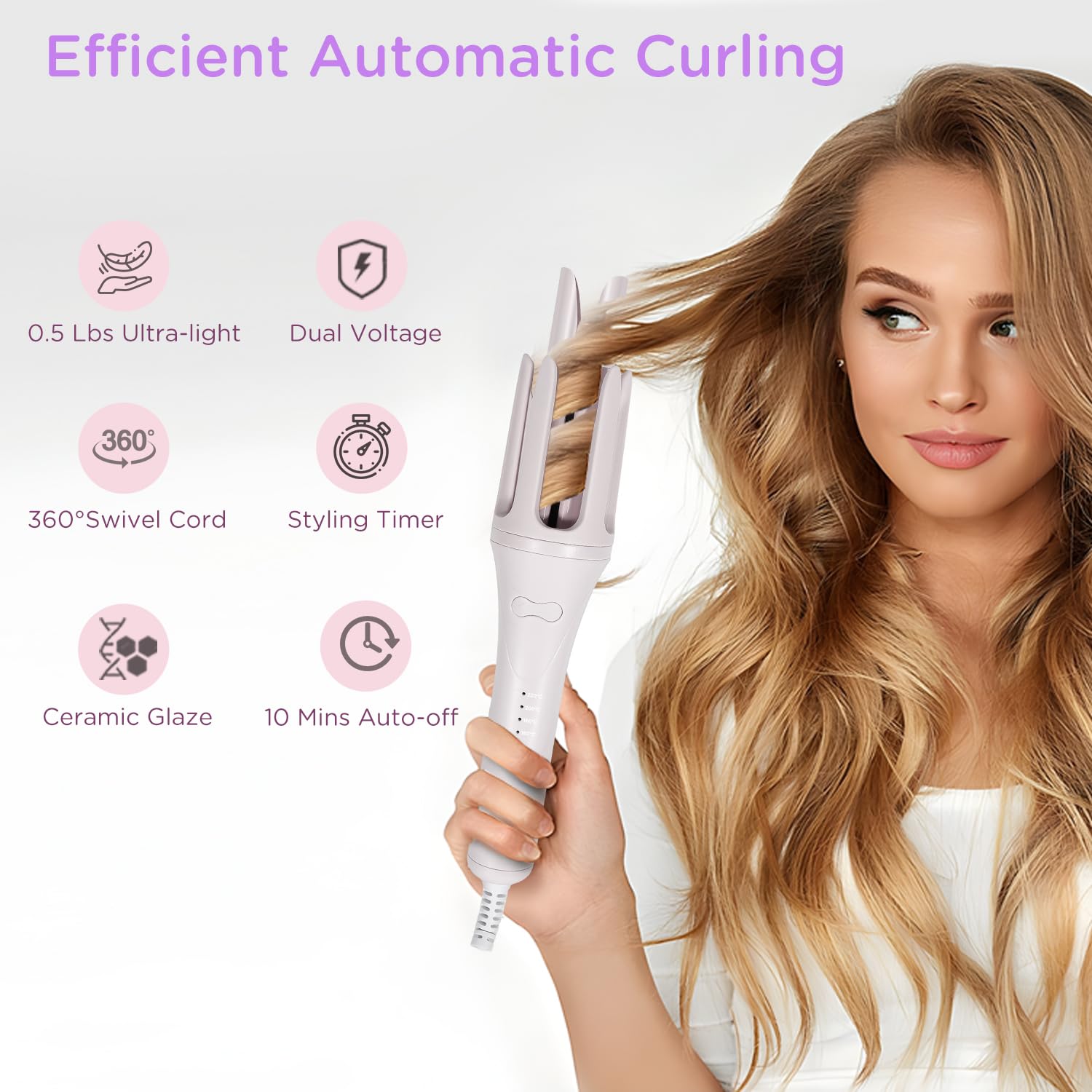 Cool-touch anti-scald design keeps styling safe.