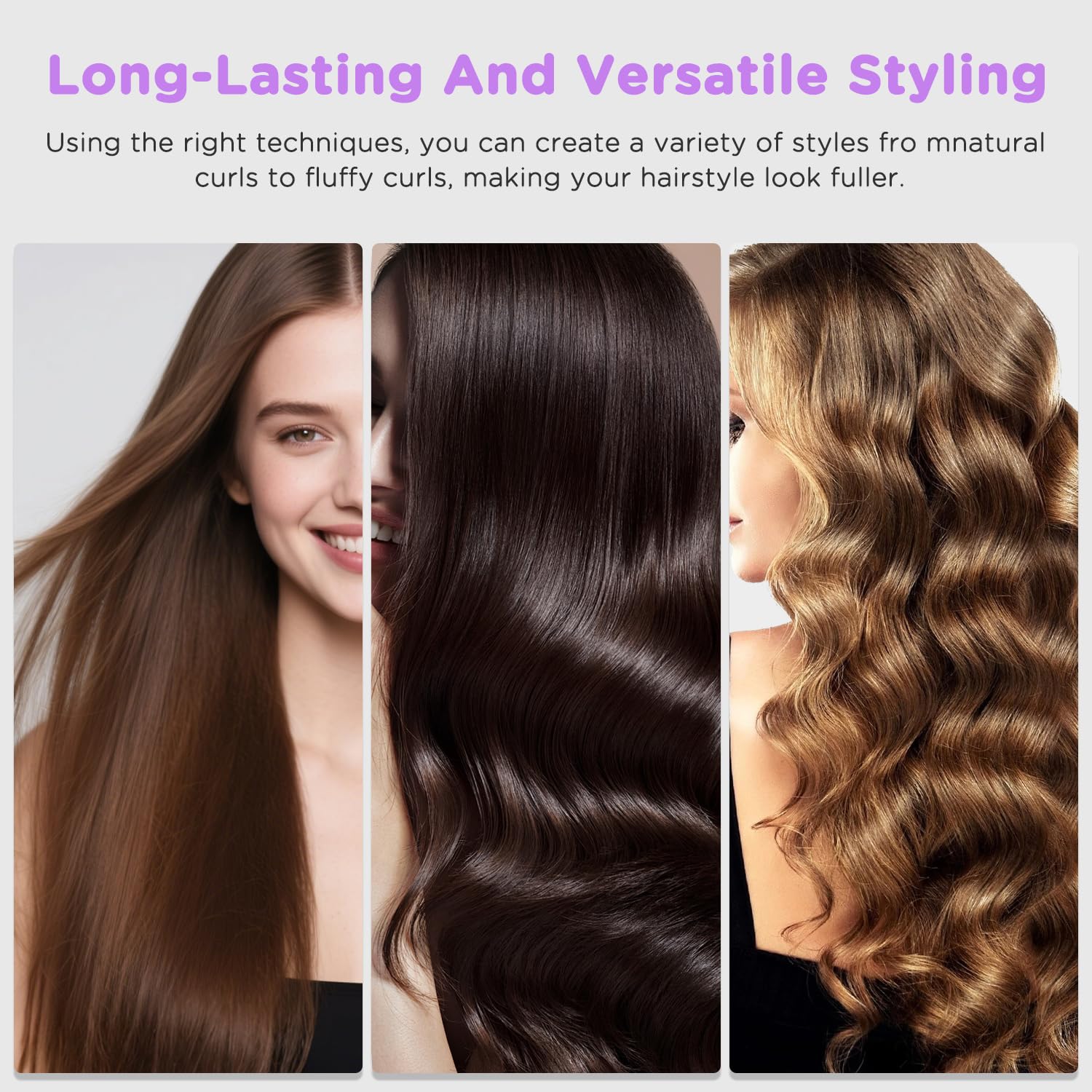 ZZR SEVEN pink curling wand designed for medium to long hair lengths.