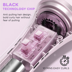 Tourmaline ceramic coating smooths hair and reduces frizz.