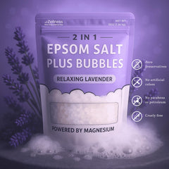 ZZZELLNESS Epsom Salt Plus Bubbles in bath shows spa-like bubbles for soothing evenings