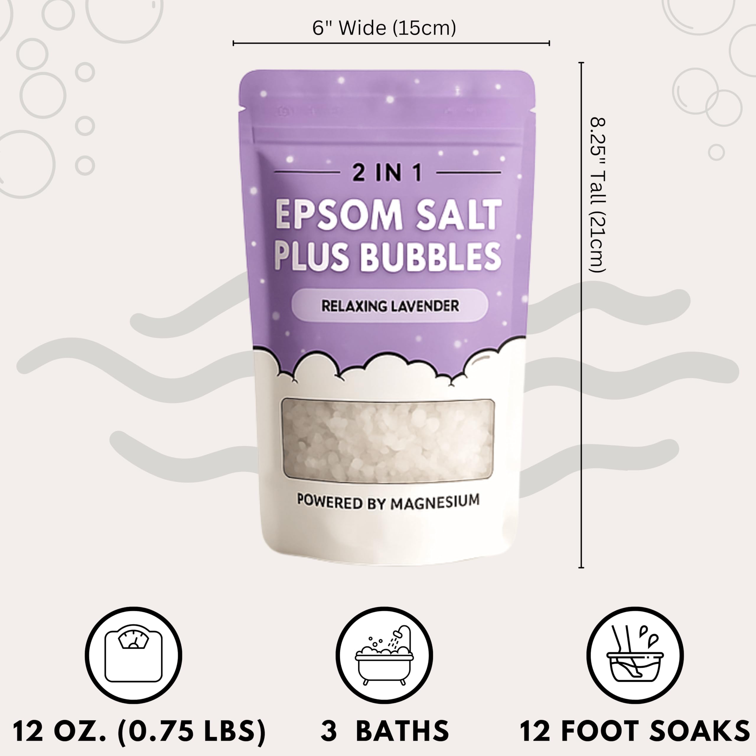 ZZZELLNESS Epsom Salt Plus Bubbles skin-softening bath soak for smoother skin